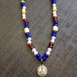 Fatima Medal Bead Necklace